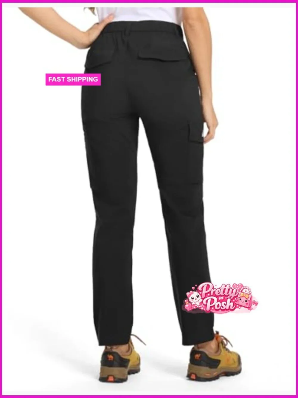 Women's Hiking Cargo Pants Water Resistant Quick Dry Lightweight 6 Pockets